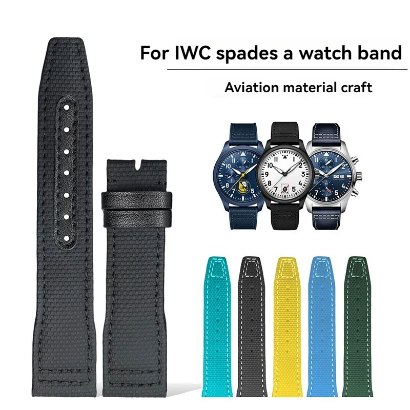 20mm 21mm FKM Rubber Watchband for IWC Pilot Little Prince Mark 20 Spitfire Fighter Men's Waterproof Sports Bracelet Watch Strap