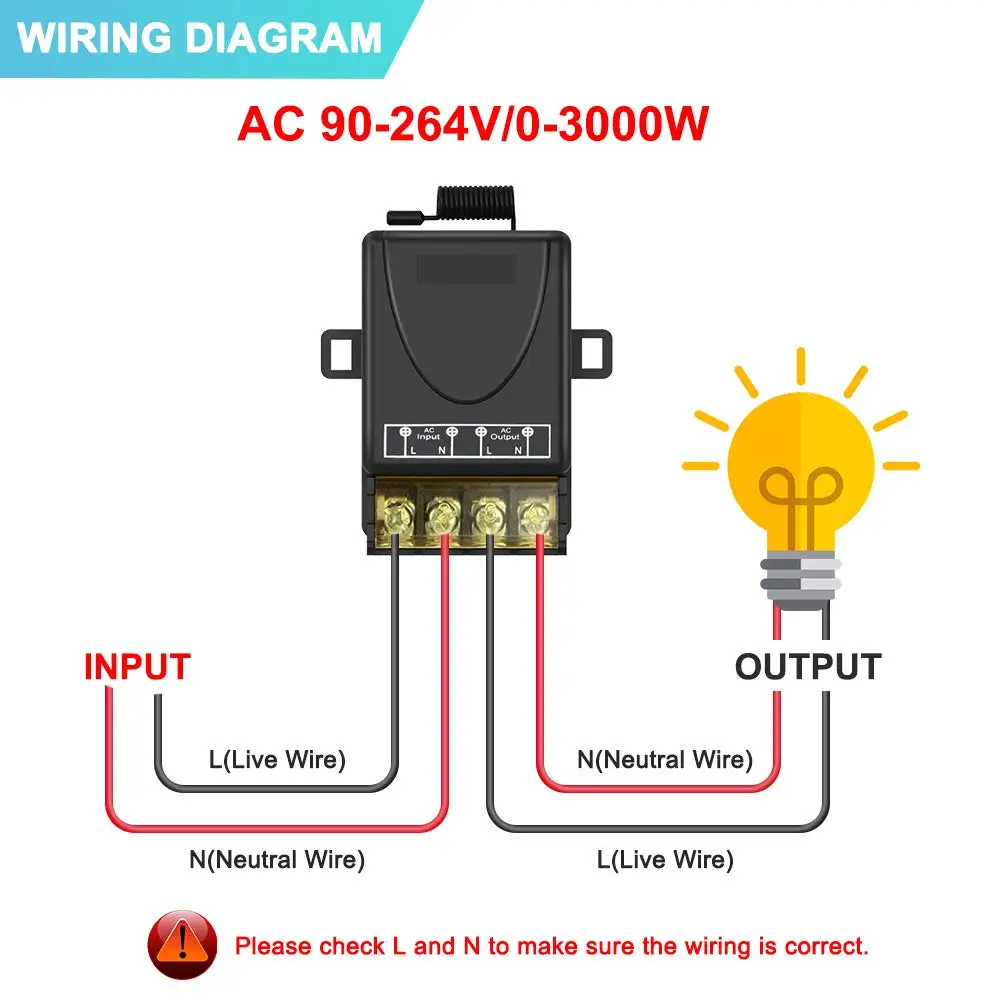 Wireless Remote Control RF Switch 110V 120V 240V 220V 30A Relay for Outdoor Lighting Dust Collector System Pump Motor Fan Etc