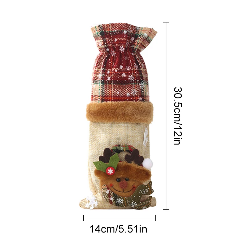 New Christmas Wine Bottle Cover Merry Christmas Decor Home Christmas Snowman Table Decor Xmas Gift Happy New Year Navidad