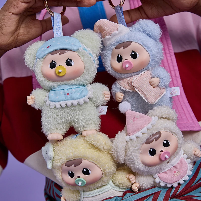 باو-او الطفل سلسلة Goodnight صندوق أعمى لطيف مصاصة أفخم دمية الفينيل حلية لعبة حقيبة قلادة رفيق النوم مفاجأة هدية