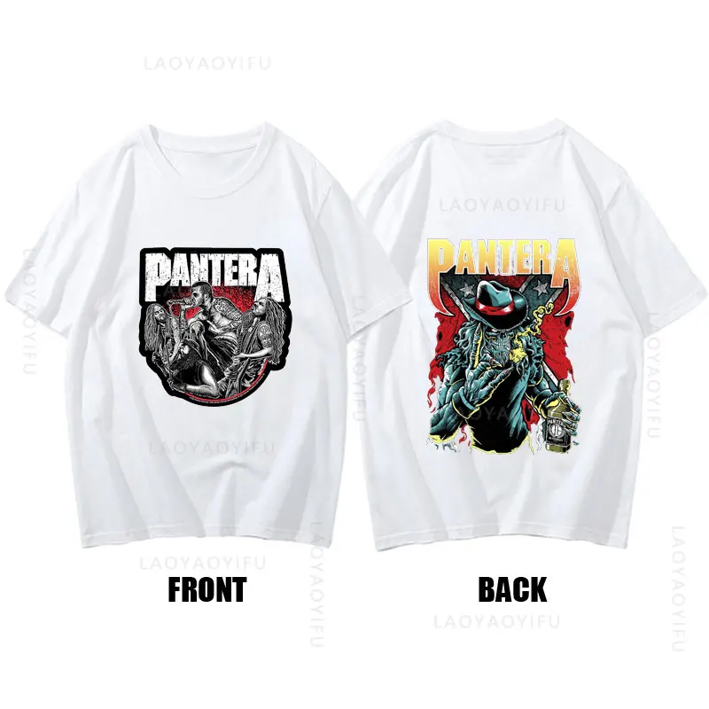 Pantera Heavy Metal Band Theme 100%Cotton T-Shirt for Men Women Snake Eye Skull Street Fashion Top Summer Unique Streetwear Tee