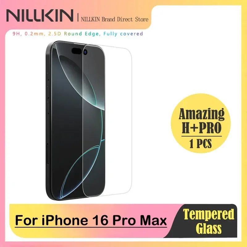 For iPhone 16 Pro Max, Nillkin H+Pro tempered glass screen protector with tool, high definition, dust free, automatic alignment