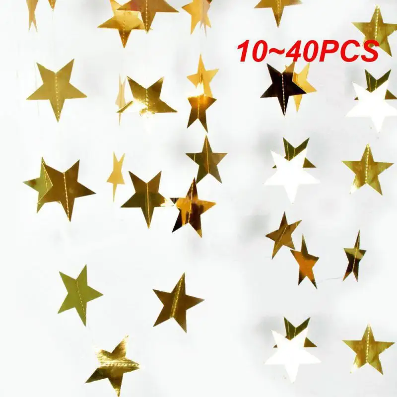 10~40PCS Party Banner Reusable Durable 27 G 4 Meters Birthday Party Decorations Star String Flower Not Easy Tear