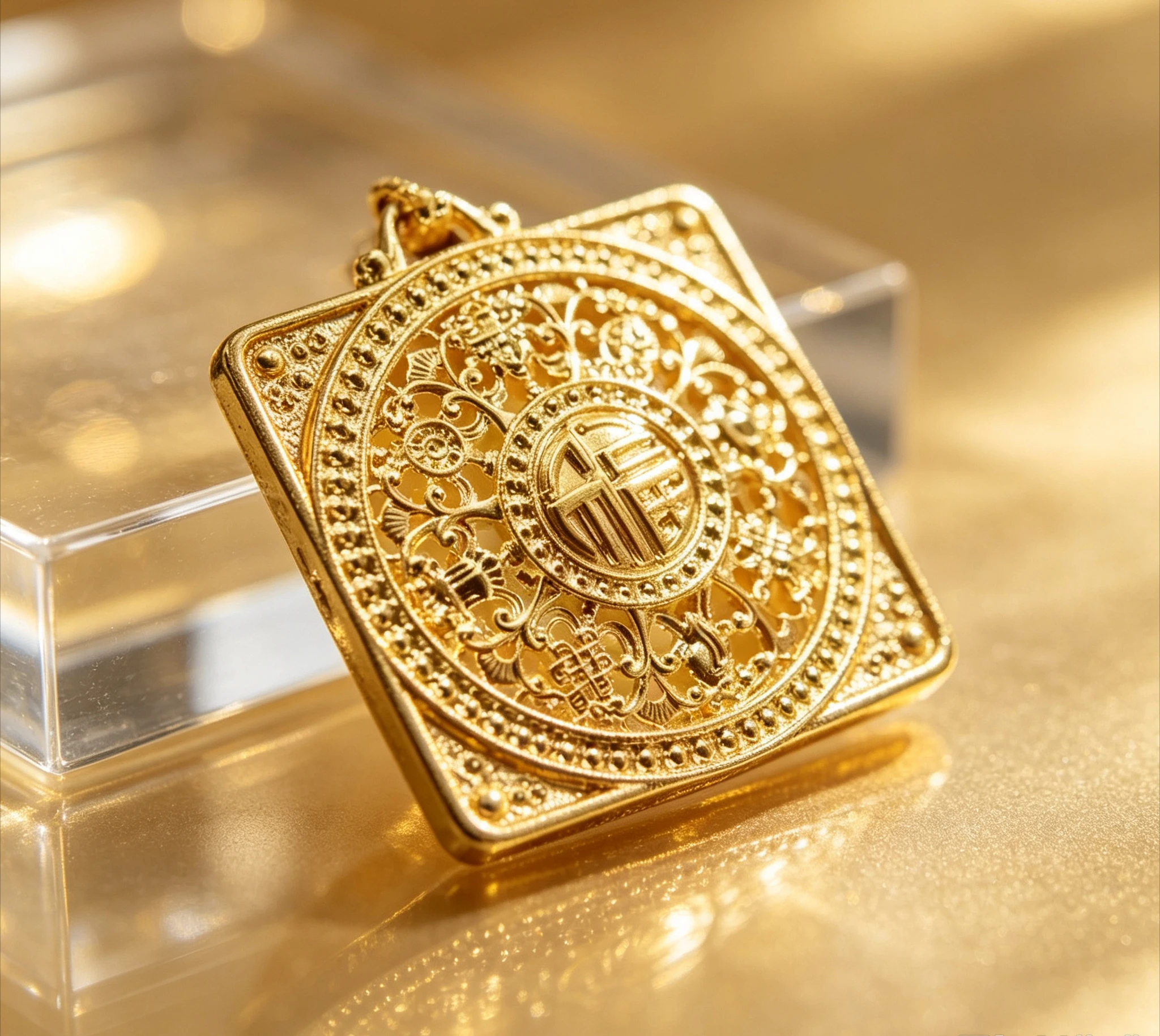 9999 Gold Round Eight Treasure Compass Pendant for Woman Luxury AU750 Pendant Necklace Jewelry High-quality birthday gift