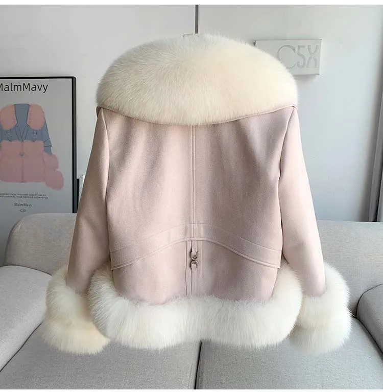 High Quality Winter Fur Jackets Luxury Furry Lapel Coats Korean Fashion Warm Chaquetas Double-faced Women Plush Outerwear