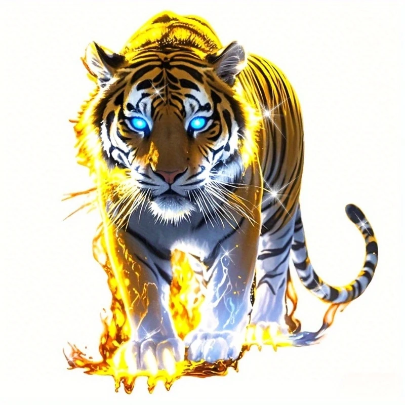 

1PC Awesome Mythical Fire Tiger Sticker, Fit for Journal Pages, Tablet Backs, Car Bumpers for Enchanted Style