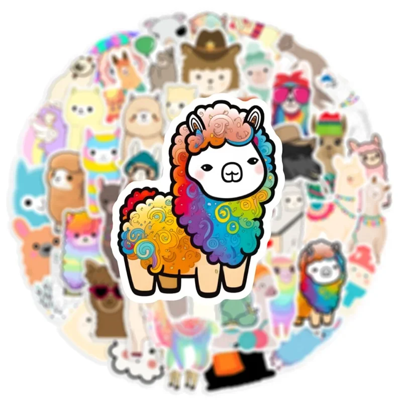 10/30/50PCS Cute Alpaca PVC Sticker Aesthetic Decoration Scrapbooking Sketchbook Korean Stationery School Supplies for Kids