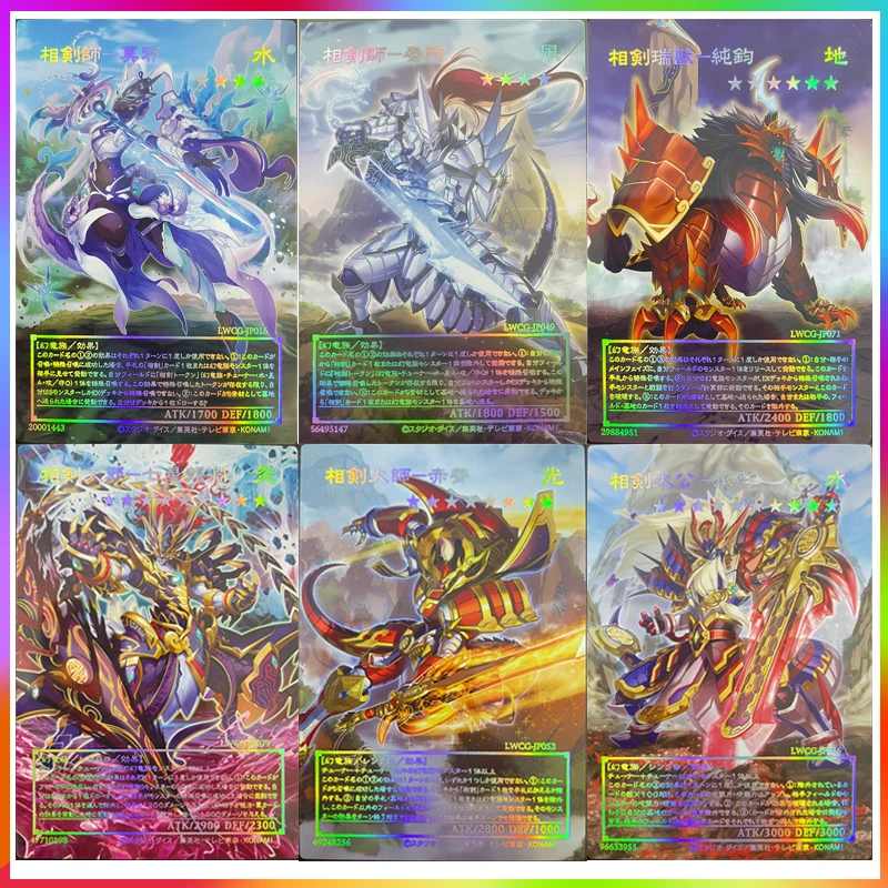 Yu-Gi-Oh DIY Laser Embossed Card Mo Ye The Soulsword Swordmaster Anime Card Toys for Boys Christmas Birthday Present