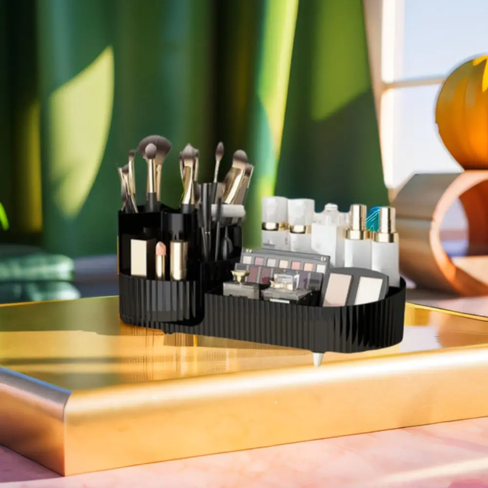 

Plastic Cosmetics Storage Box Rotatable Creative Makeup Brush Cylinder Large Capacity Simple Storage Rack Living Room