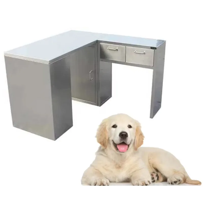 2026 Animal Veterinary Surgery Table Stainless Steel Corner Pet Examination Table Pet Animal Medical Equipment for Animal Care