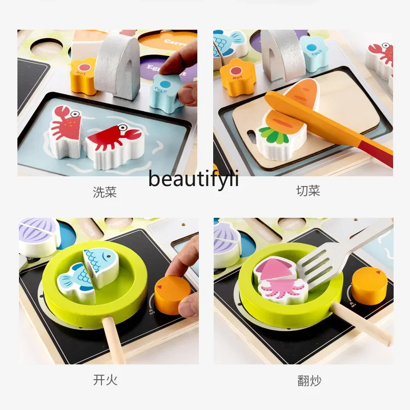 Baby play house kitchen children's toys cutting vegetables cooking barbecue set 2 boys and girls