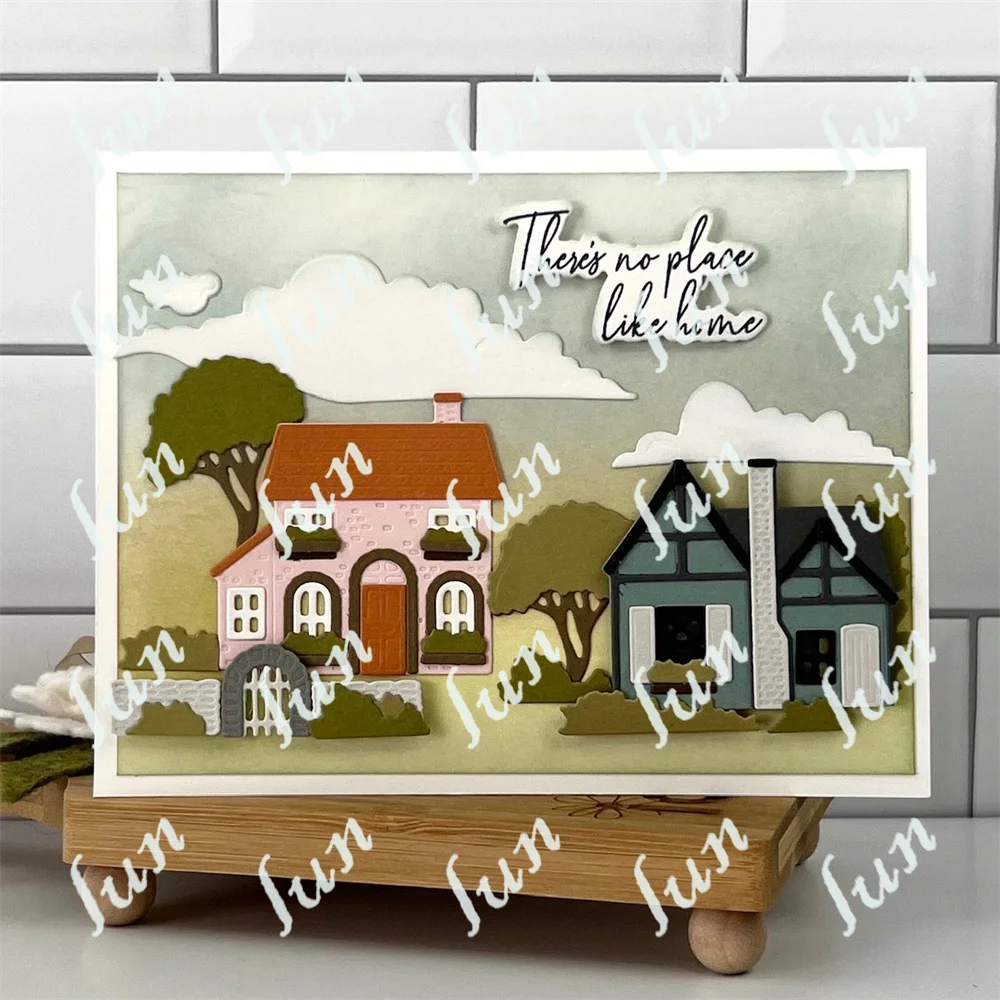 No Place Like Home Cutting Dies and Stamps Handmade Diy Scrapbook Greeting Card Diary Craft Decoration Dies Stamps Mold Sets