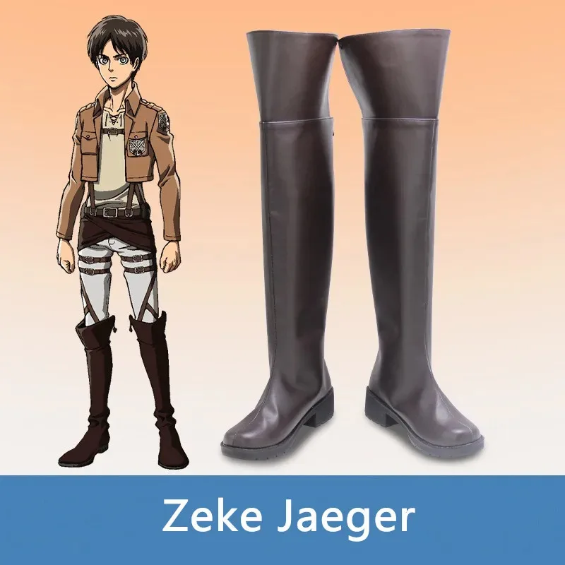 

Jp Anime Attack On Titan Zeke Jaeger Cosplay Costume Shoes Handmade Faux Leather Boots