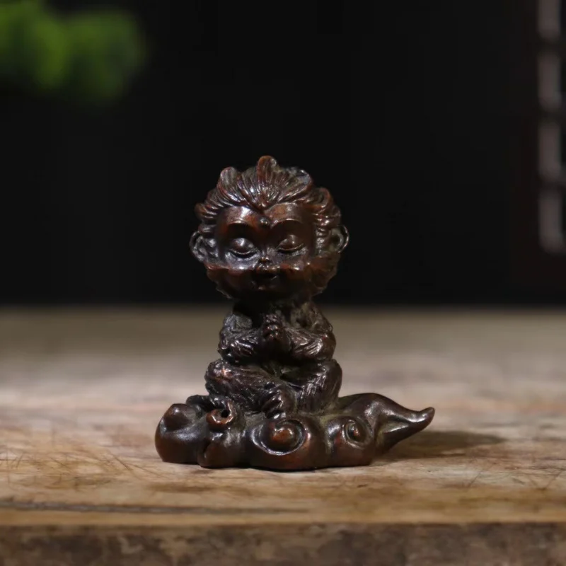

Antique Bronze Little Wukong Incense Holder Tea Pet Ornament Small Vintage Home Decoration