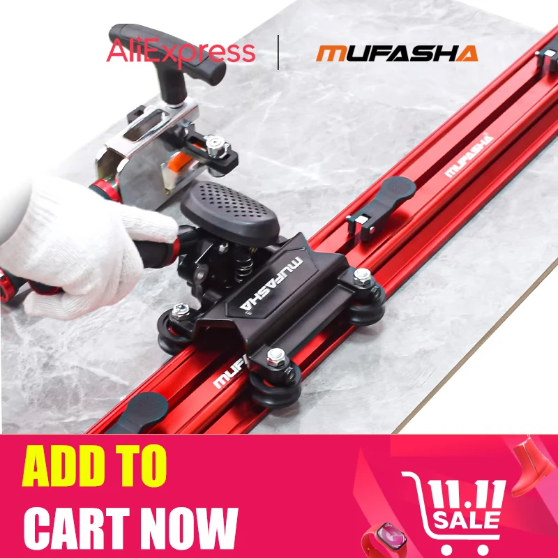 MUFASHA Large Format Tile Cutter With Handle， Breaking Clamp，Retainer，Cutting Lines Positioner，DIY Tile Cutting tools