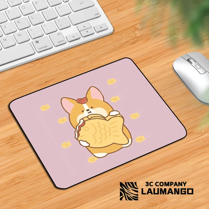Gaming Cute Mouse Pad Small corgi Shiba inu Pc Accessories Deskmat Mousepad Gamer Keyboard Mats Anime Mause Pads Kawaii Laptops