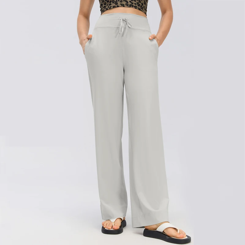 Women High waist Yoga Pants Solid Color Wide Leg Gym Trousers Loose Breathable Quick Dry Casual Pants Female Workout Clothes