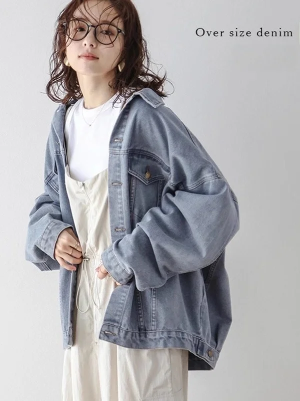 

Классическая повседневная джинсовая куртка женская модная универсальная осенне-зимняя винтажная простая верхняя женская ор пальто