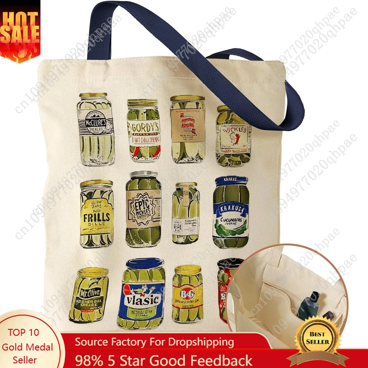 

Aesthetic Canvas Tote Bag with Inner Pocket for Women, Cloth Cotton Totes Bag with Pattern for Shopping, Gym