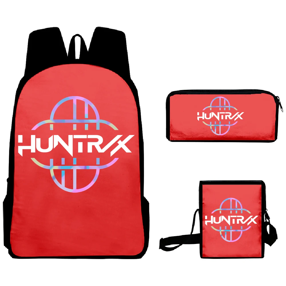 

KPop Demon Hunters Huntrix 3 шт./компл. рюкзак сумка на плечо для женщин и мужчин уличный рюкзак 2025 мультфильм фильм Мерч 3D сумки