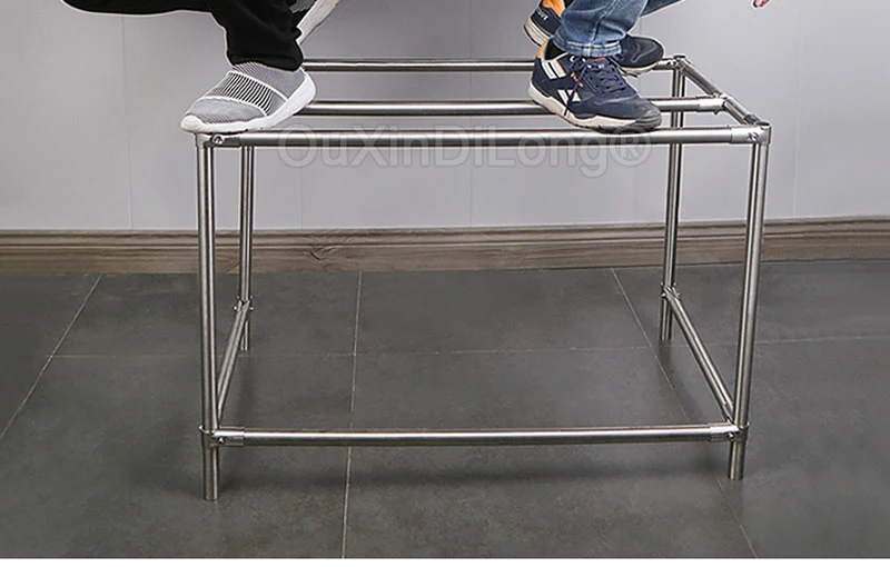 2PCS Edelstahl Rohr Rohr Anschluss Kette Link Zaun Klemme für 25mm Rohr Rohr Klemme DIY Kleidung Display rack GF1416