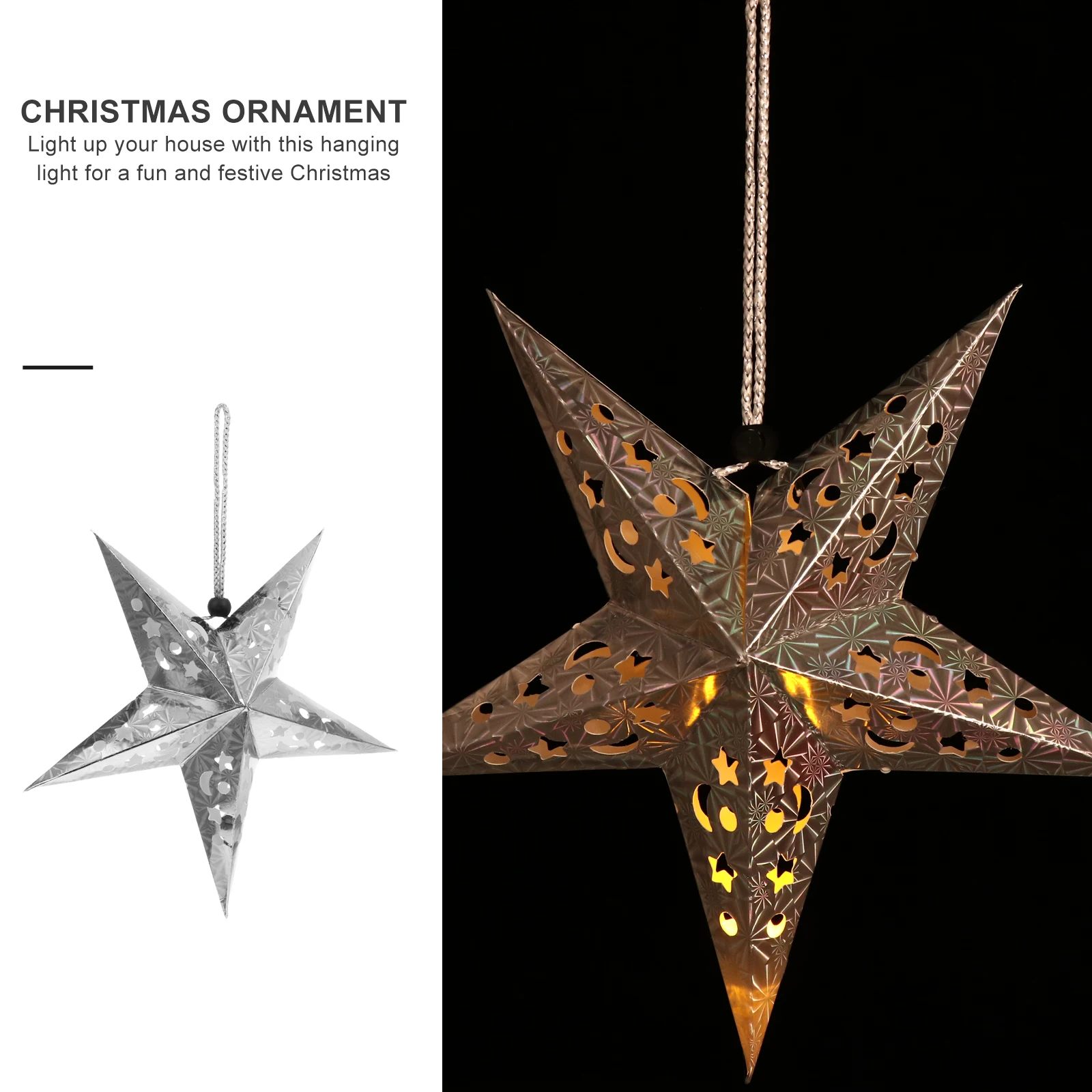 

Christmas Star Lights Hanging Lamp Decorative Accessories Party Supplies nament Xmas Decoration Plastic