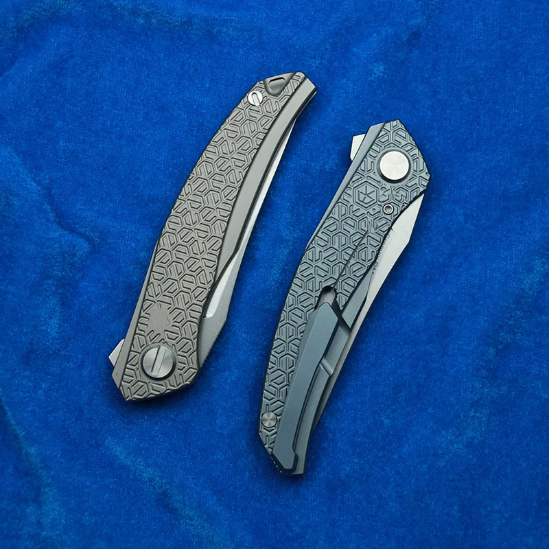 LEMIFSHE Quantum Double Row cuscinetto in ceramica manico in titanio Mark Cromax PM Blade pieghevole Tactical Camp Hunting EDC Tool Knife