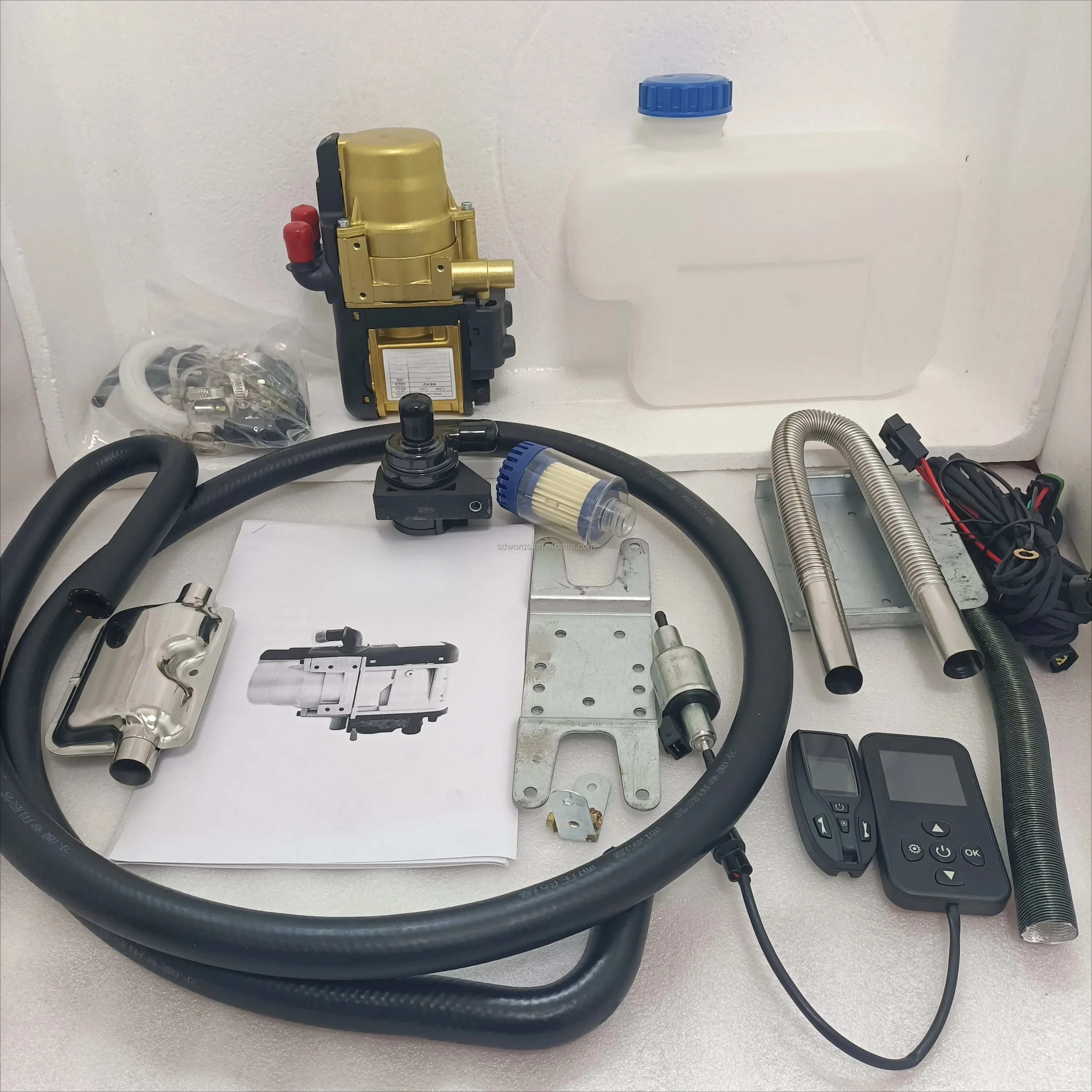 New 12V 5kw Di esel Water Heater with Preheating System Hot Air Circulating for Bus Camper Van Parking Compatible Ford Adi Cars
