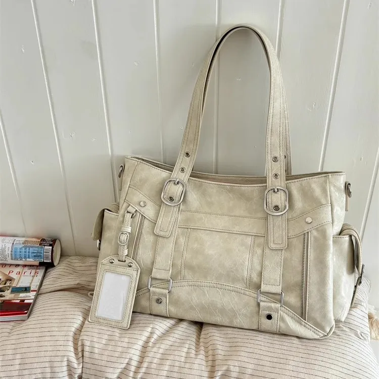 

Модная женская сумка-тоут большой вместимости, новая модель 2025 года, корейская нишевая милая и крутая сумка через плечо для поездок на работу