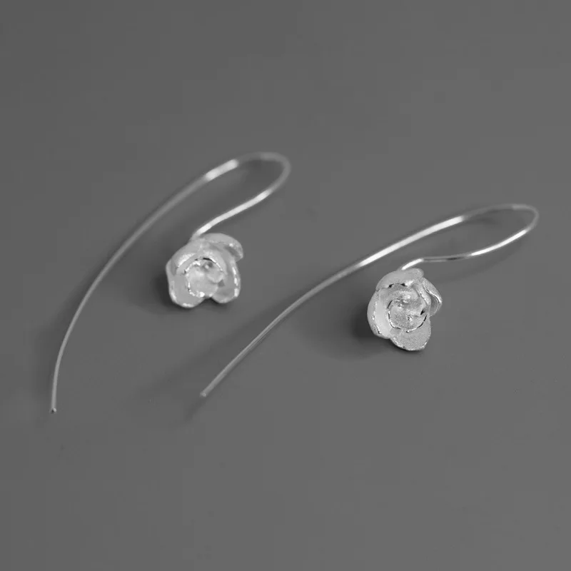 Miracle Sterling Silver 925 Original Jasmine Blooming Earrings Aesthetic Literary Temperament Elegant Natural Flower Design
