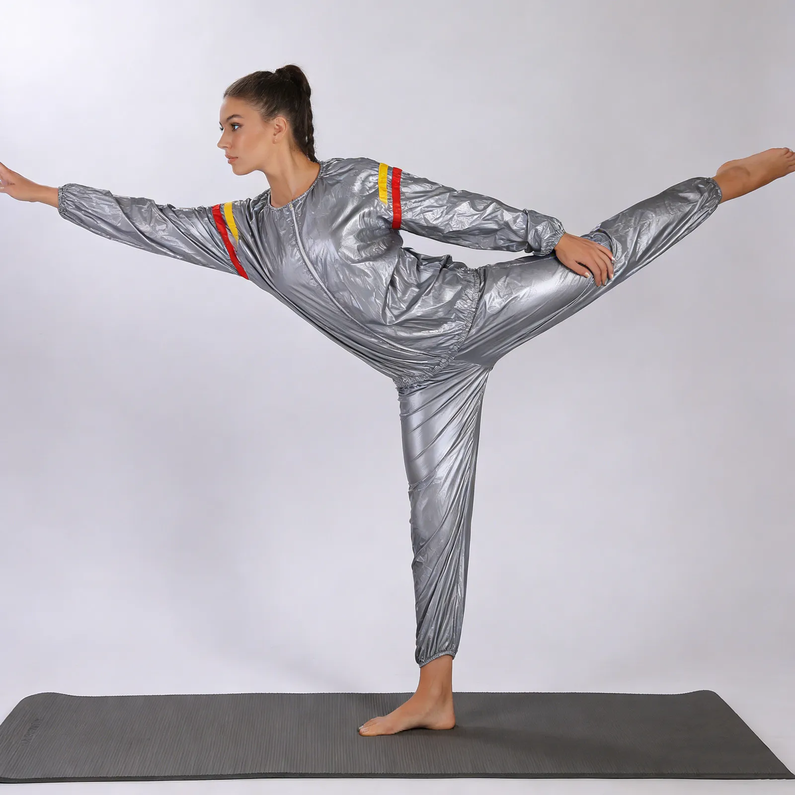1Set Women's Sweat Suit Set Sauna Workout Tracksuit Full Body Thermogenic Fitness Suit for Weight Loss Gym Home Cardio Sessions