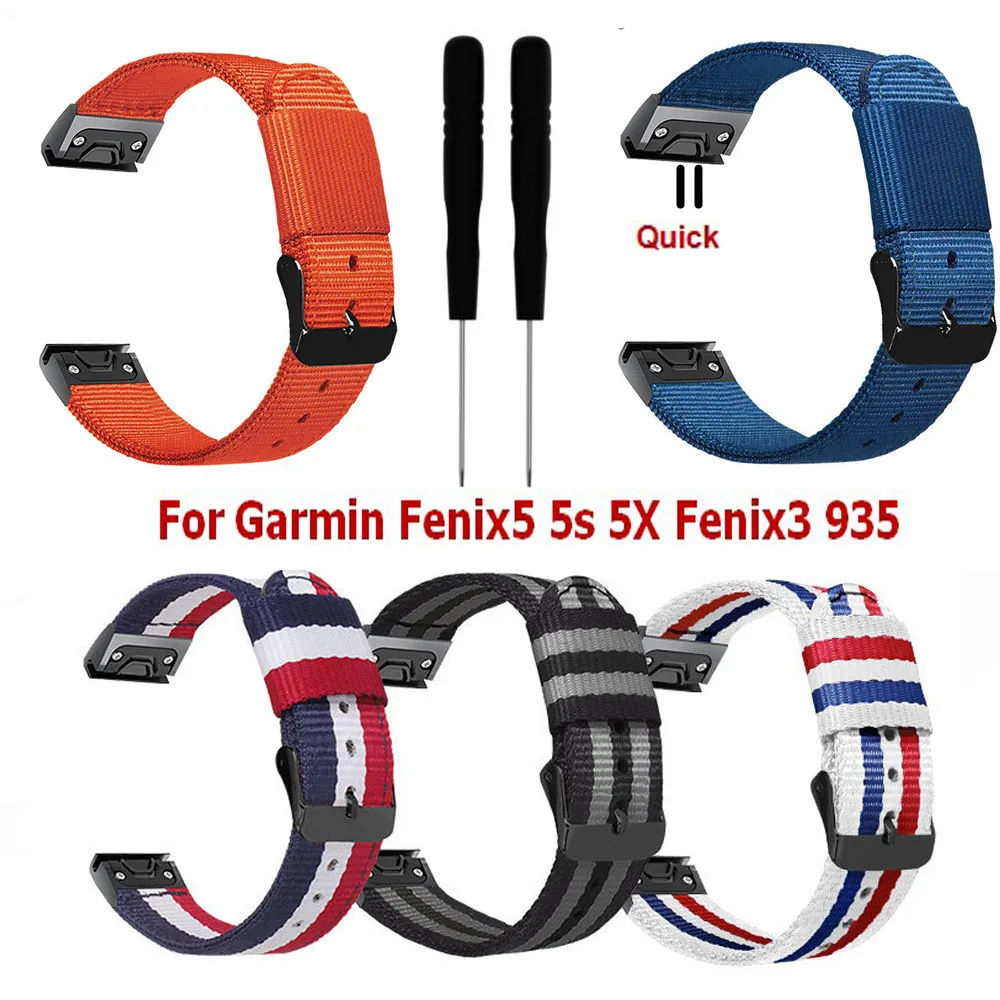 

Fenix 5X Plus 26mm Quick Fit Watch Band Lightweight Nylon Loop Soft Sport Breathable Wristband Strap for Garmin Fenix 5X/Fenix 3