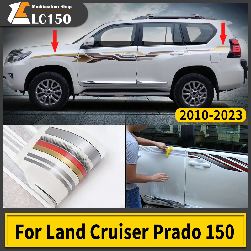 

For Toyota Land Cruiser Prado 150 LC150 Fj150 Appearance Upgraded Accessories Waistline Pattern Decorative Color Stripes Sticker