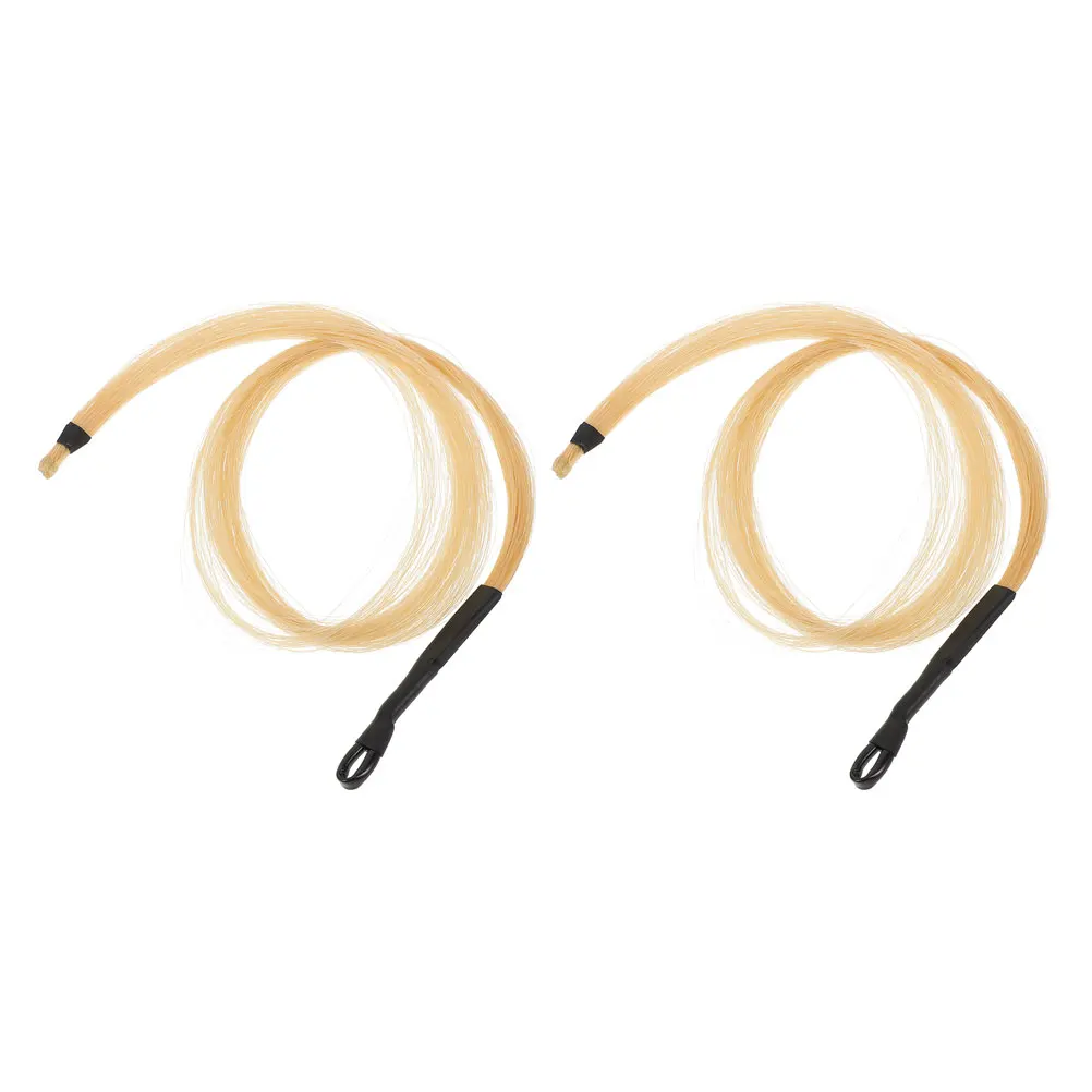 

2 Sets Erhu Bow Hair Real Ponytail Natural Horsetail Replacement Part Parts Beige