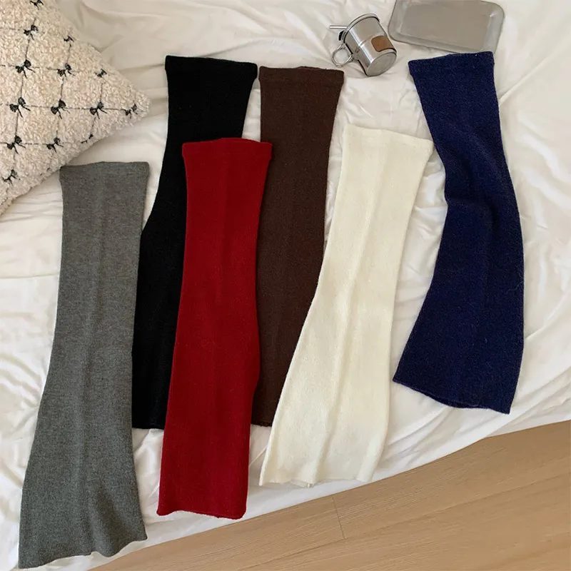Lolita Y2K Black White Fluffy Leg Warmers Autumn/winter Solid Color Knee-high Long Socks Hairy Leggings Stockings Fashion Items