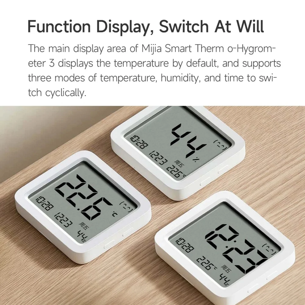 XIAOMI Mijia Smart Bluetooth Thermometer 3 LCD Wireless Electric Digital Hygrometer Temperature and Humidity 3