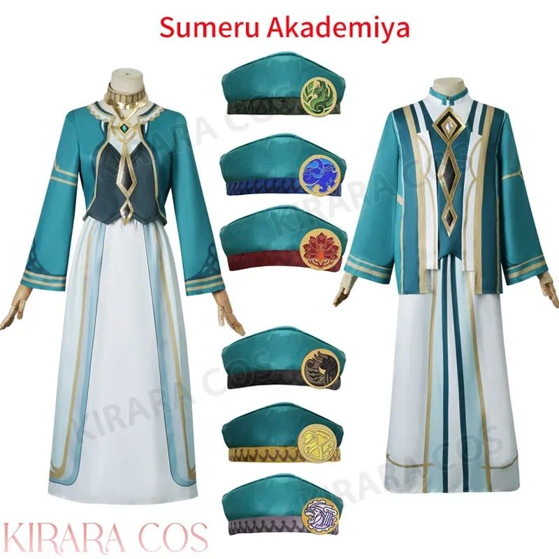 Sumeru Akademiya Cosplay Costume Impact Six Darshans Uniforms  Men Women with Hat Amurta Rtawahist Haravatat Kshahrewar Costumes