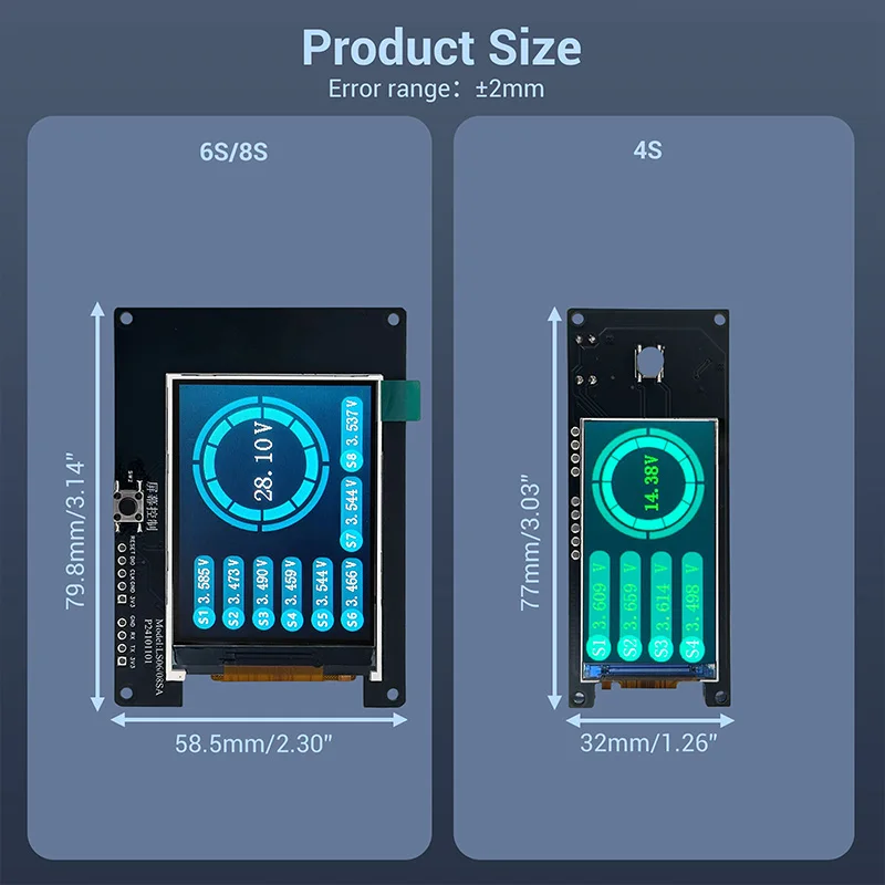 4s Spannungs tester Lithium-Batterie pack Einzelzellen messung identifizieren String nummer Voltmeter Anzeige Li-Ion Lifepo4 lto – Detail 8