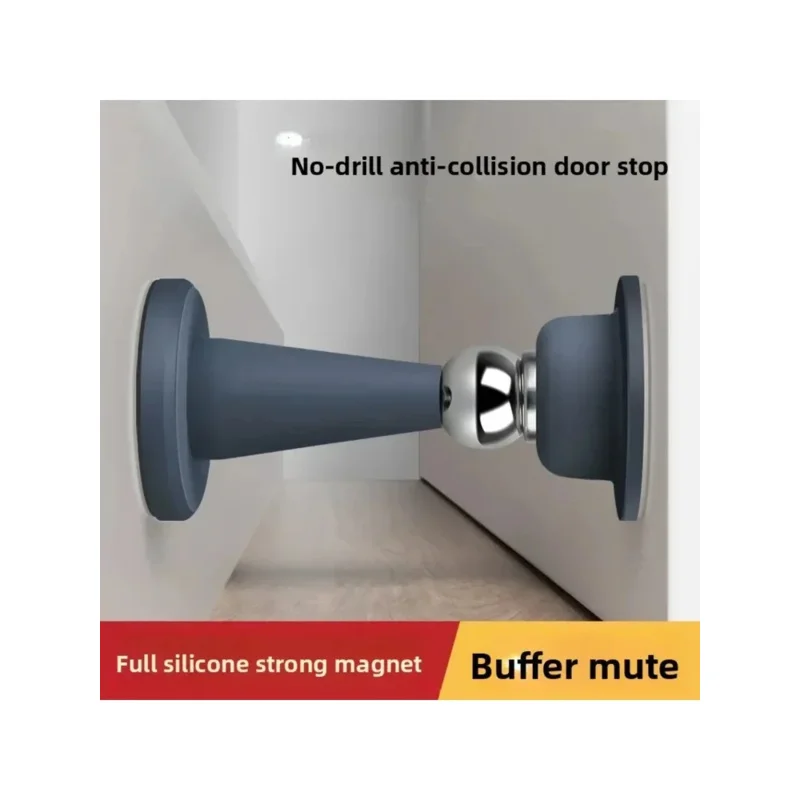 

Silicone Anti-collision Door Stopper Strong Magnetic Silent No Punching Wall & Floor Compatible Door Holder