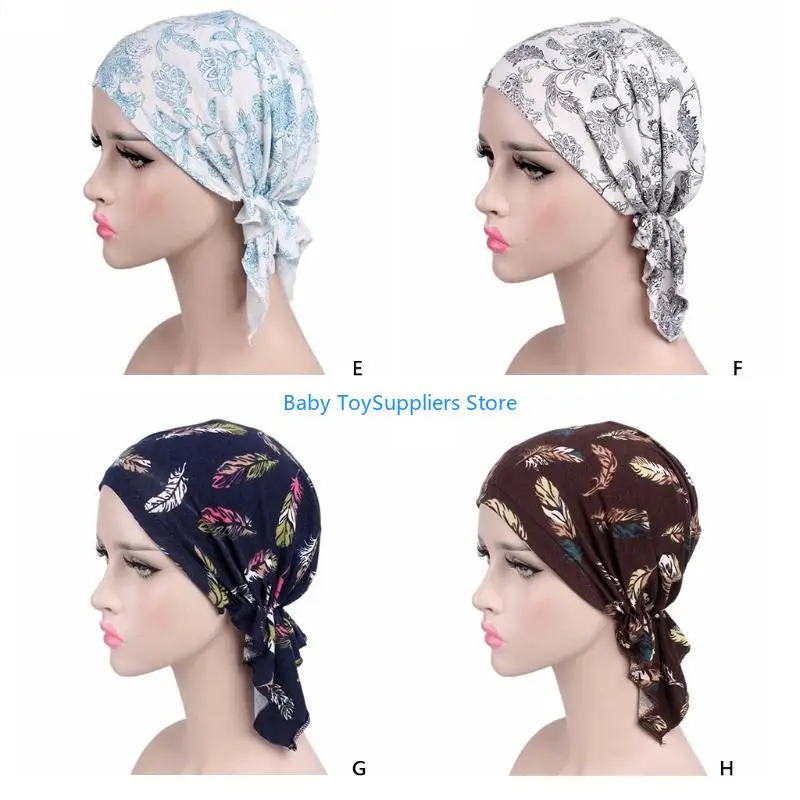 

R1WF Women Headscarf Muslim Hijab Turban Hair Loss Cover Scarf for Head W