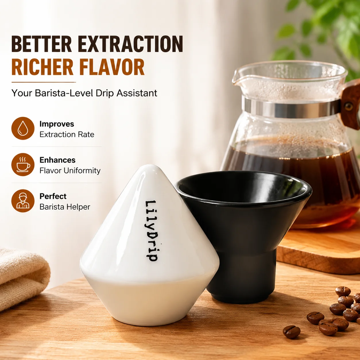 Manual Pour Coffee Dripper Tool Barista Helper Improves Extraction Rate Enhances Flavor Uniformity
