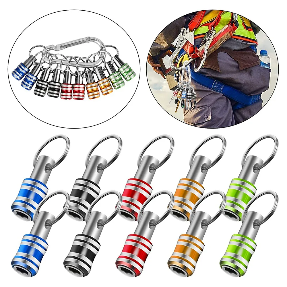 

JHD 10PCS 1/4 Inch Hex Shank Screwdriver Bits Holder Extension Bar Keychain Screw Adapter Drill Drill Bits Holder (5 Colors)
