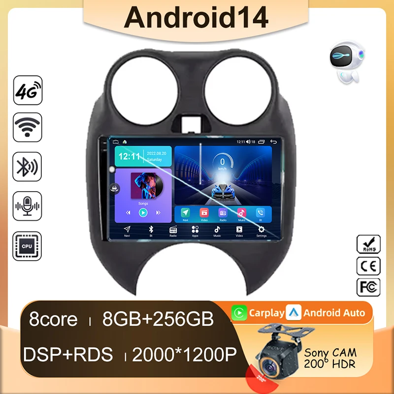 

Car Radio Android For Nissan March K13 2010 - 2013 Player Carplay Auto Multimedia Stereo Navigation NO 2din DVD Stereo Video GPS