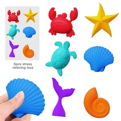 Sensory Fidget Toys Stone for Kids 6 Pack Textured Soft Worry Stone for Autism ADHD Teens Anxiety Stress Relief Toys Set