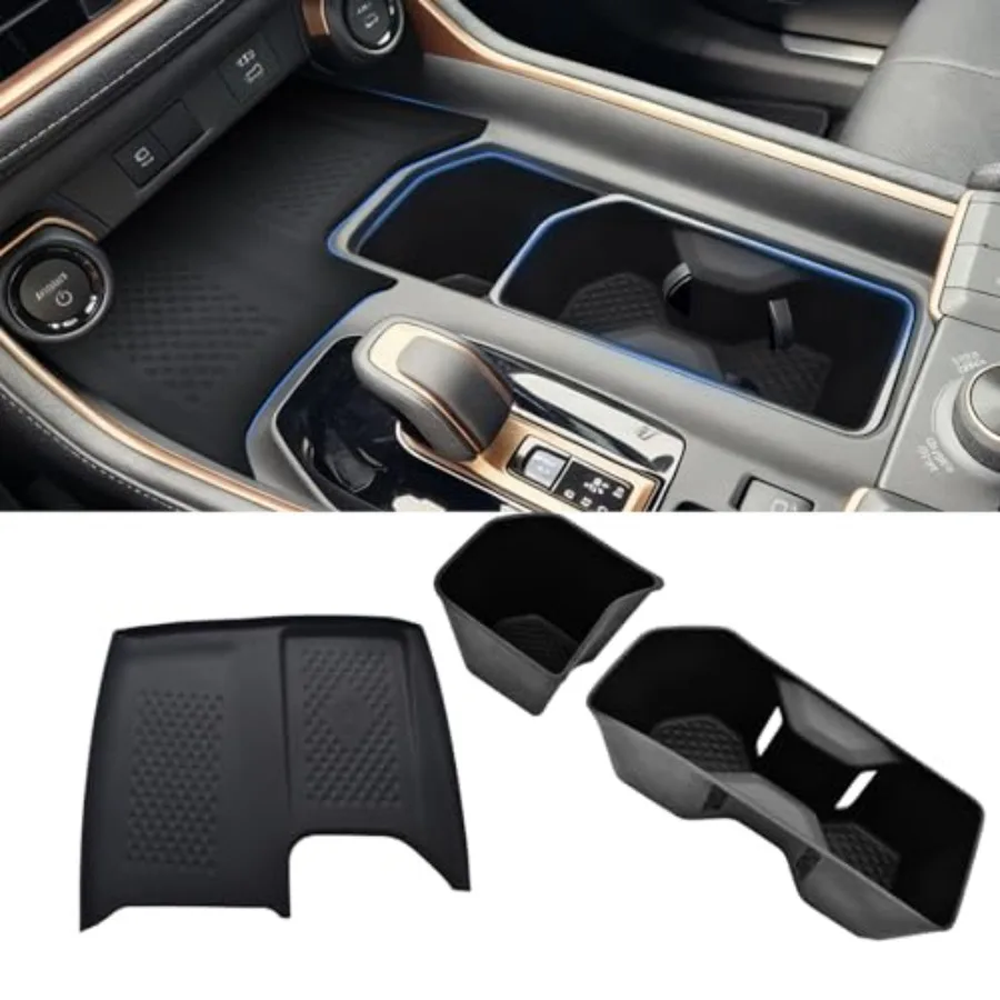 

TPE Anti-Slip Cup Holder Insert and Silicone Wireless Charging Non-Slip Mat 2pcs 2024 2025 2026 Accessories Anti-Drop and Anti-