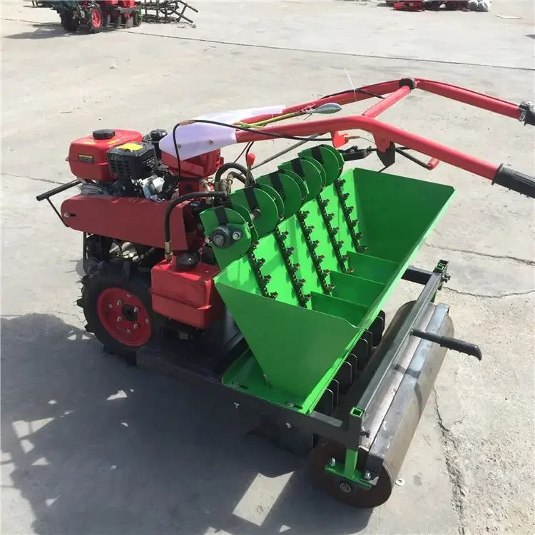 Agricultural gasoline hand push garlic seed seeder 5 rows efficient small dry