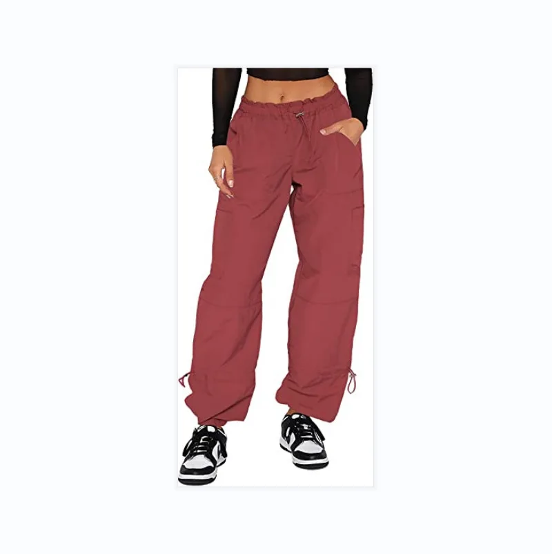 European and American loose straps multi-bag straight work casual pants