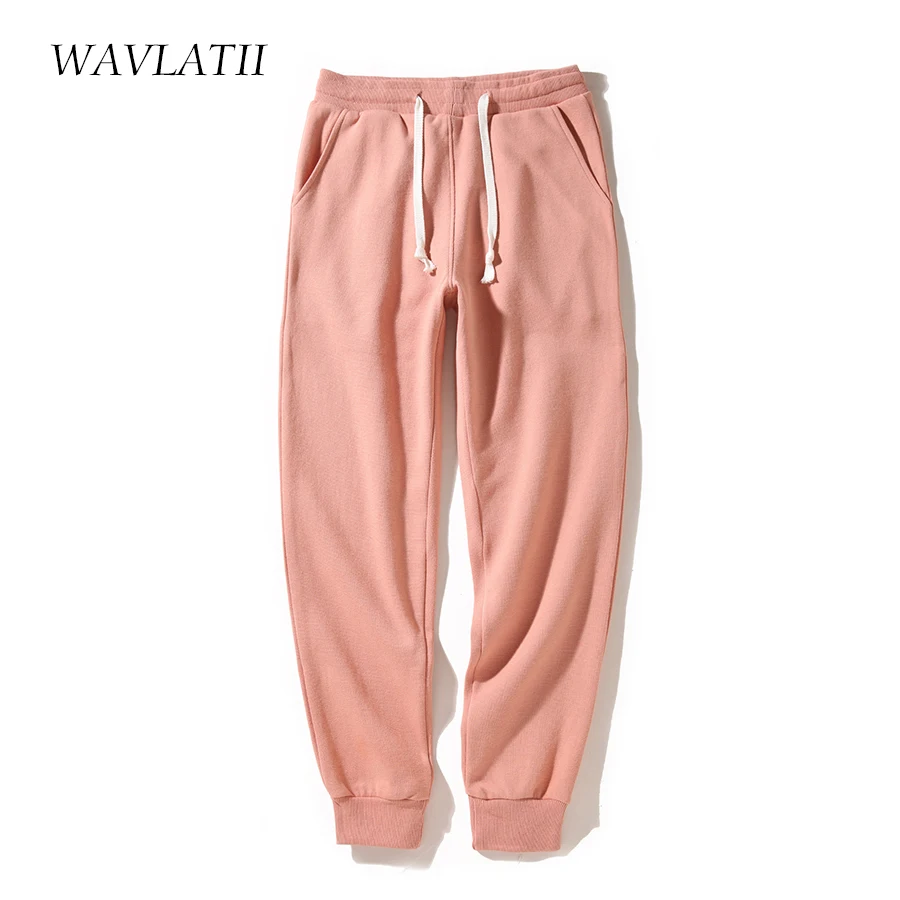 WAVLATII Women New Grey Sweatpants Female White Casual Harem Pants Lady Solid Sporty Pockets Trousers for Spring Autumn WP2301