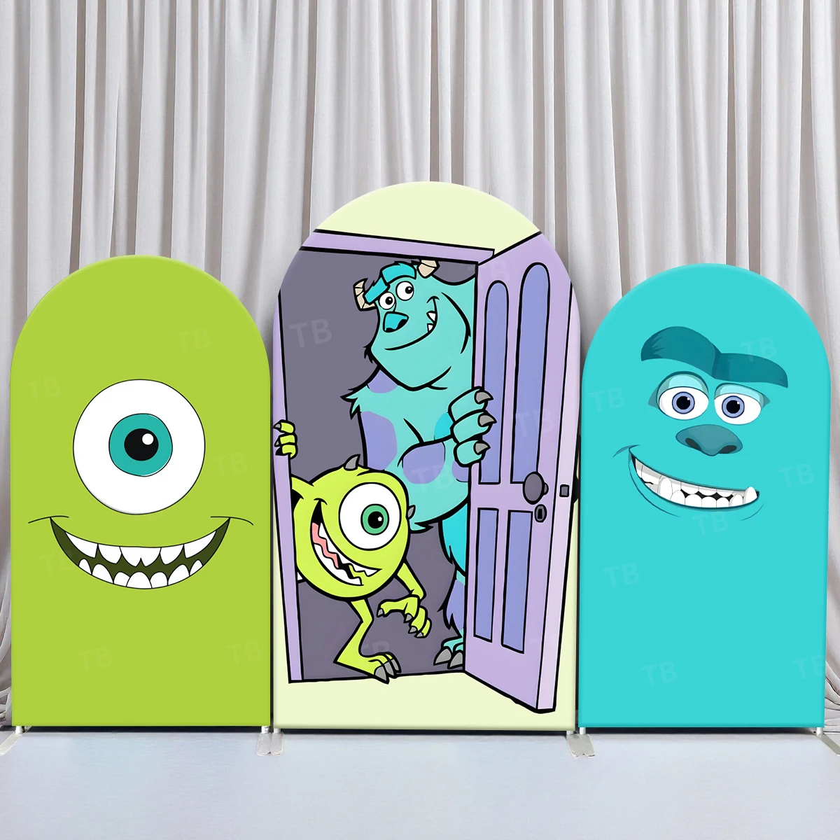 

TB Monsters University Cartoon Design Arch Backdrop Cover for Kid Birthday Party Decor Photograph Background Wall Elastic Fabric