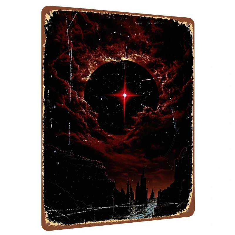 Dark Nebula Red Giant Star Metal Wall Art Cosmic Space Decorative Painting Home Decoration